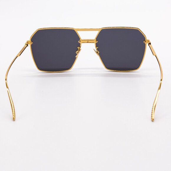 NEW BOTTEGA VENETA BV1045S 001 WOMEN GREY/GOLD SUNGLASSES BOTTEGA VENETA - Picture 9 of 14